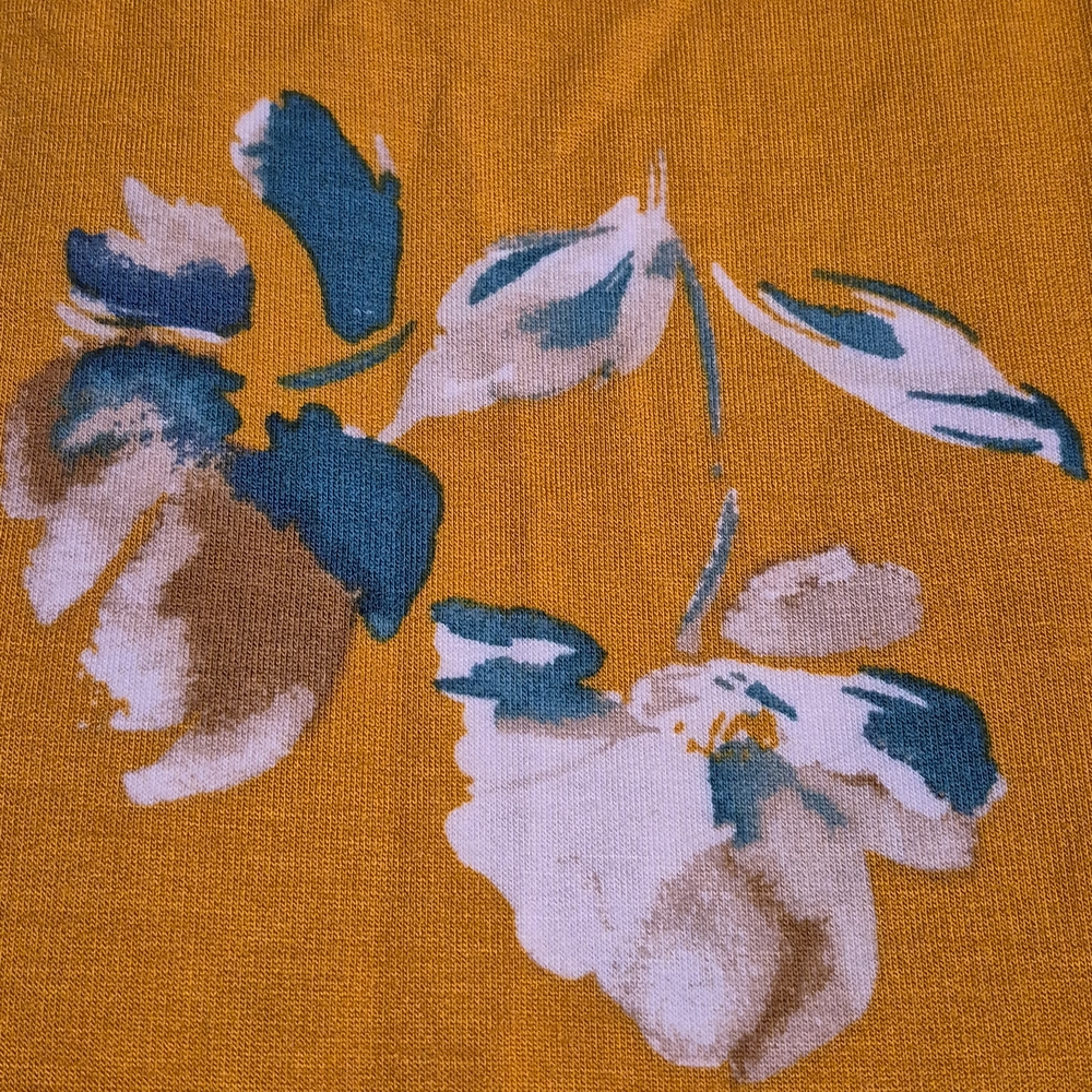 Croft & Barrow XL Bohemian Yellow Floral Blouse - Picture 5 of 8